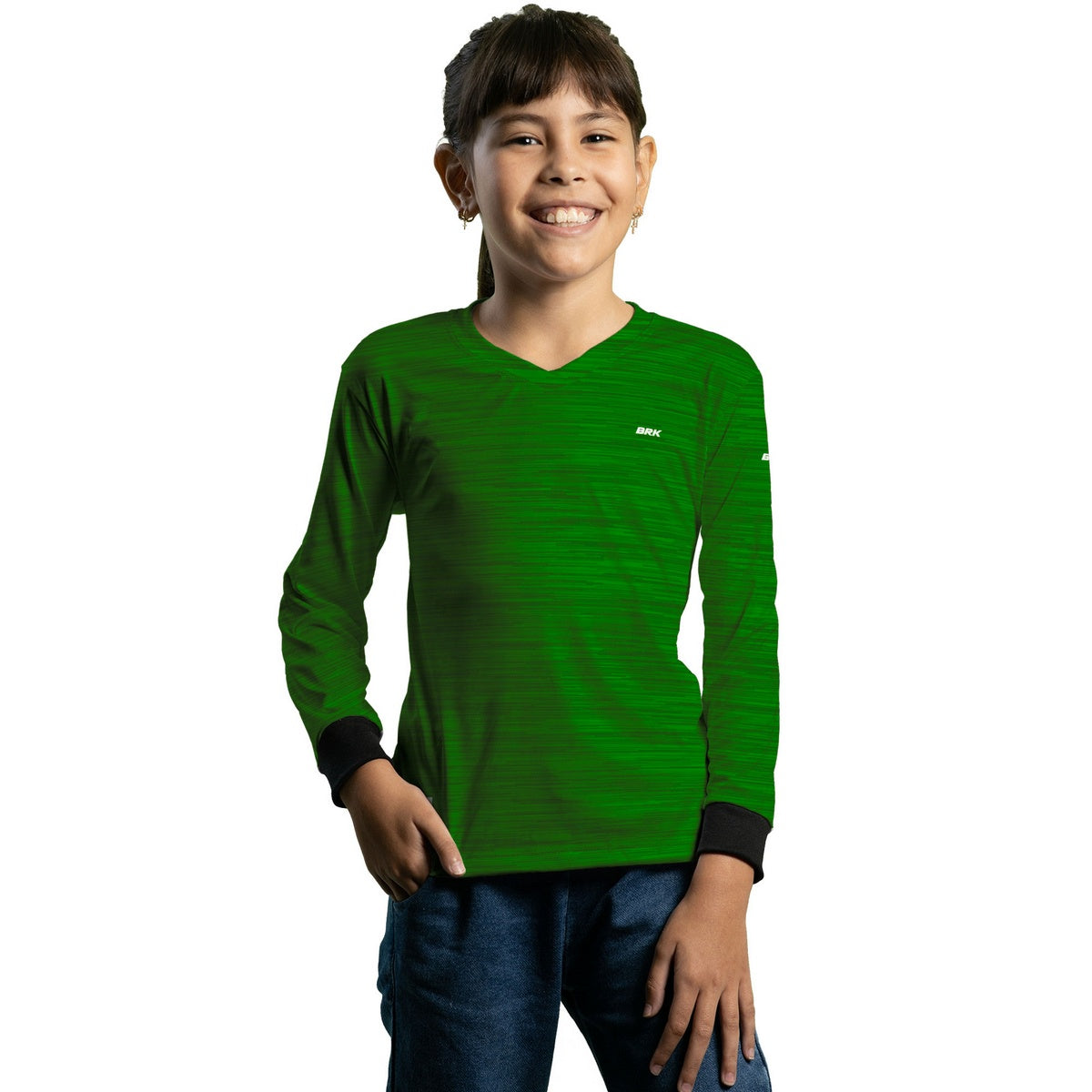 Camisa Infantil Agro Brk Mescla Verde Claro com Proteção Solar UV50+ - Brk Agro