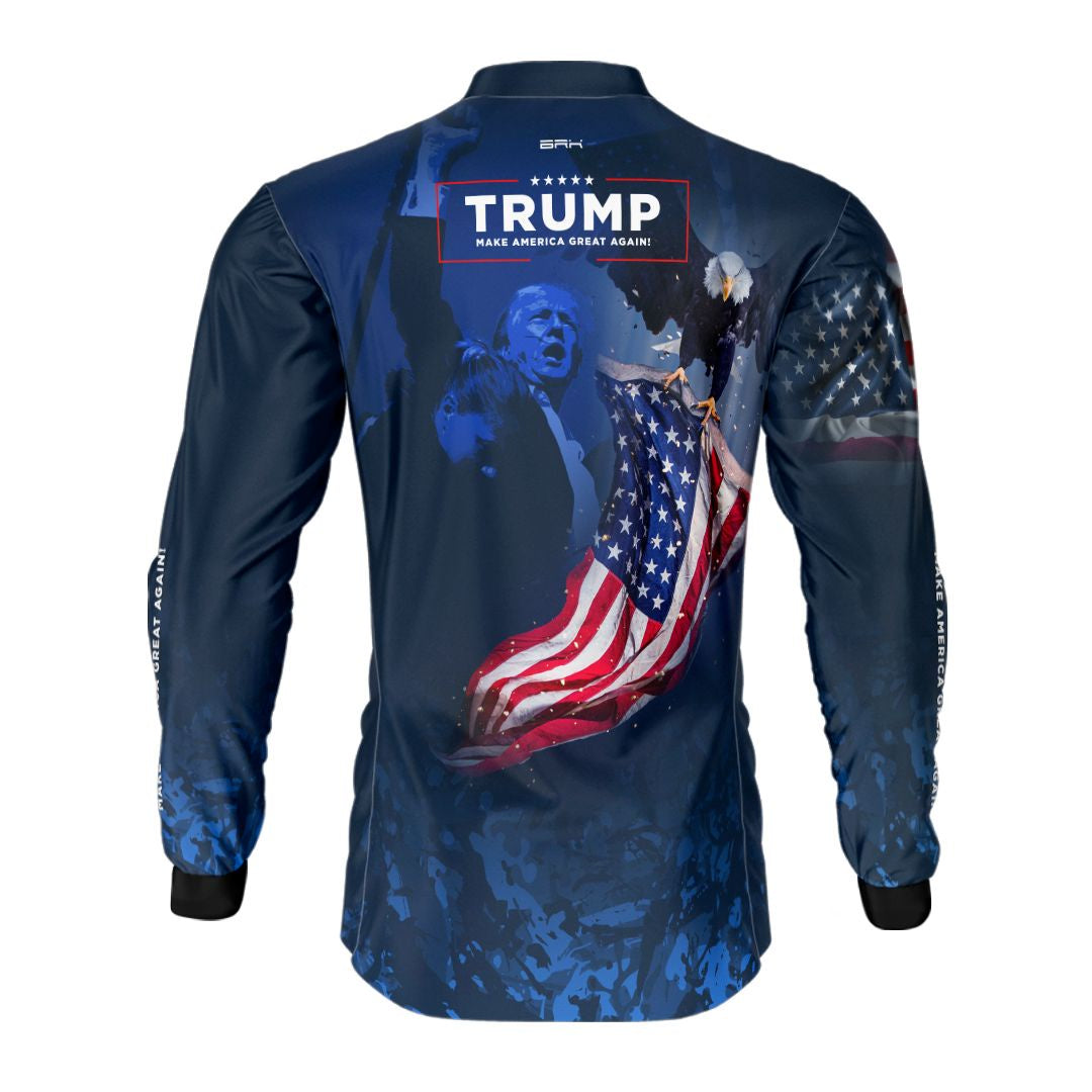Camisa Agro Brk Bandeira EUA Trump com Proteção Solar UV50+ - Brk Agro
