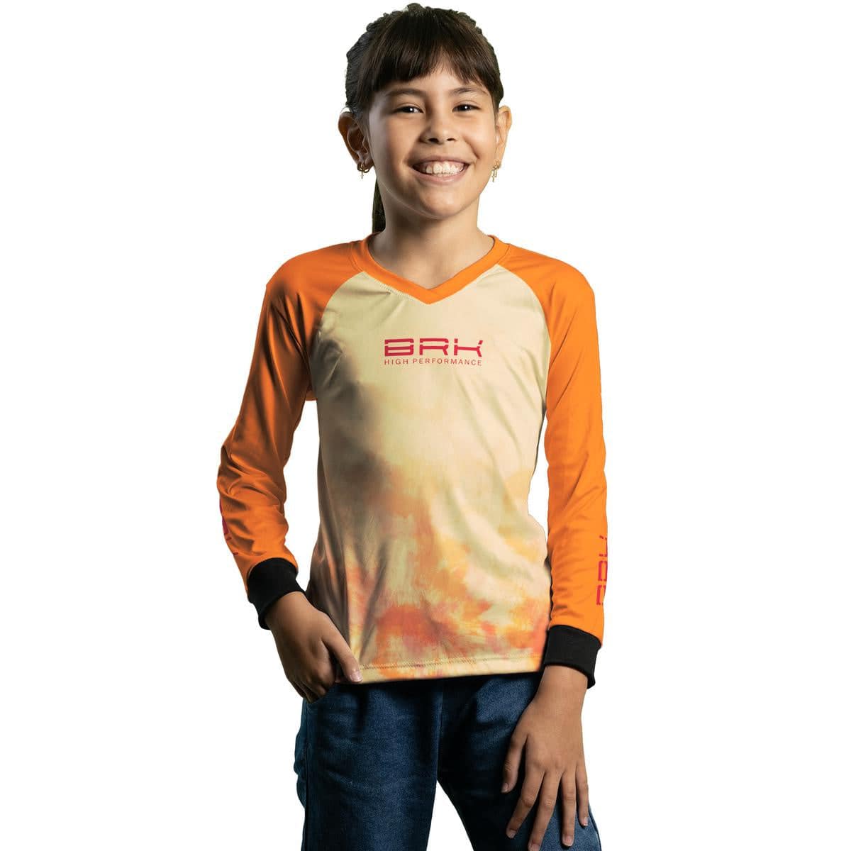 Camisa Agro Brk Feminina Tie Dye Laranja com Proteção Solar UV50+ - Brk Agro