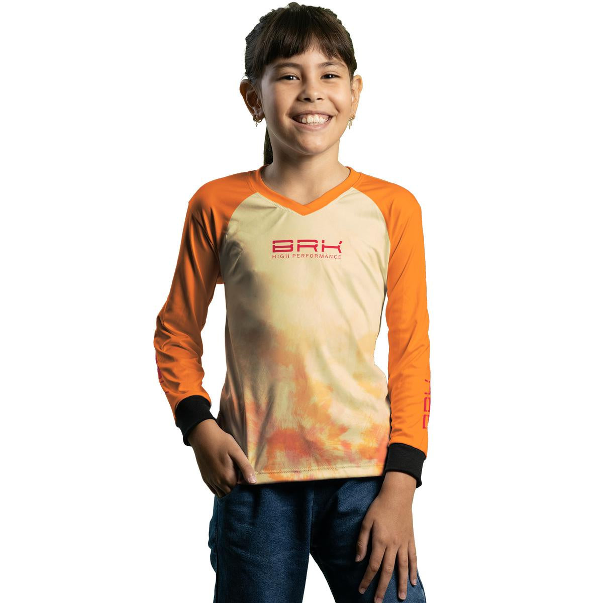 Camisa Agro Brk Feminina Tie Dye Laranja com Proteção Solar UV50+ - Brk Agro
