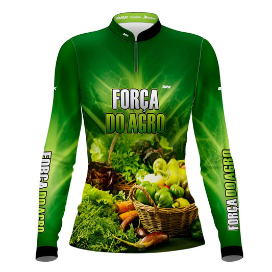 Camisa Feminina Agro  Brk A Força do Agro Produtor de Hortaliças com UV50+ - Brk Agro