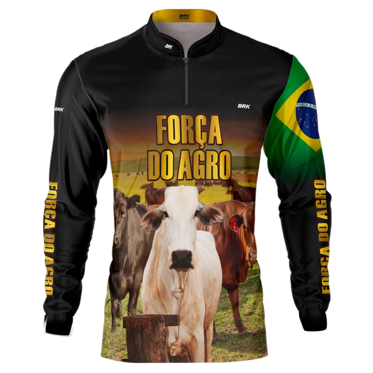 Camisa Agro Brk Força do Agro Carne Bovina com Proteção Solar UV50+ - BRK AGRO