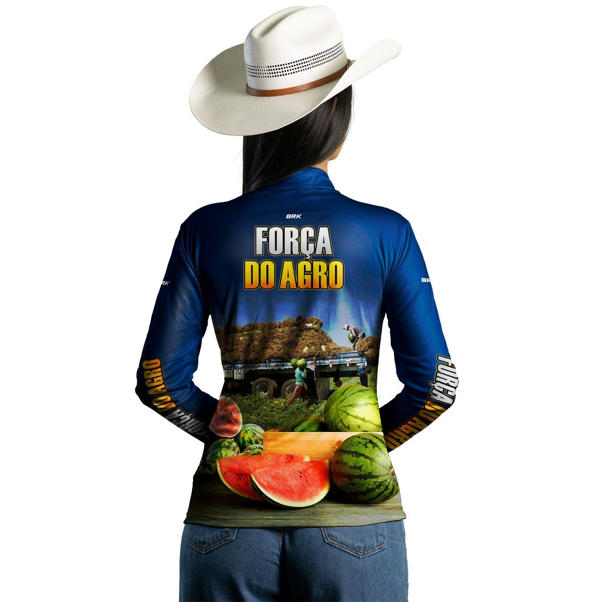 Camisa Agro Brk A Força do Agro Produtor de Melancia com UV50+ - BRK AGRO