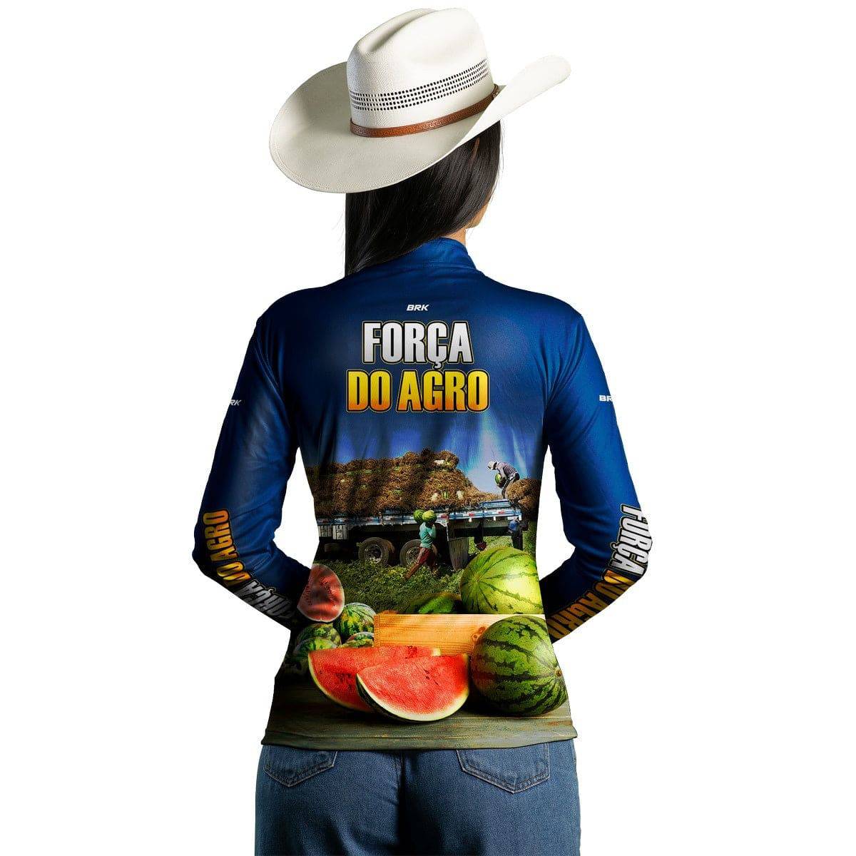 Camisa Agro Brk A Força do Agro Produtor de Melancia com UV50+ - BRK AGRO