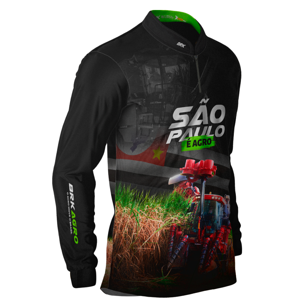 Camisa Agro Brk São Paulo Cana de Açúcar com Proteção Solar UV50+ - BRK AGRO