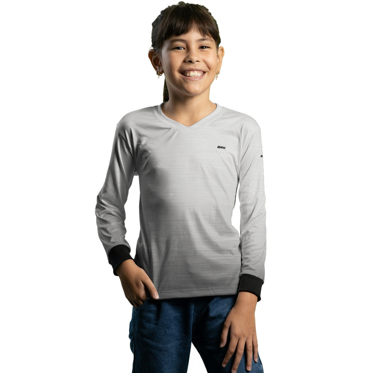 Camisa Infantil Agro Brk Mescla Branca com Proteção Solar UV50+ - Brk Agro