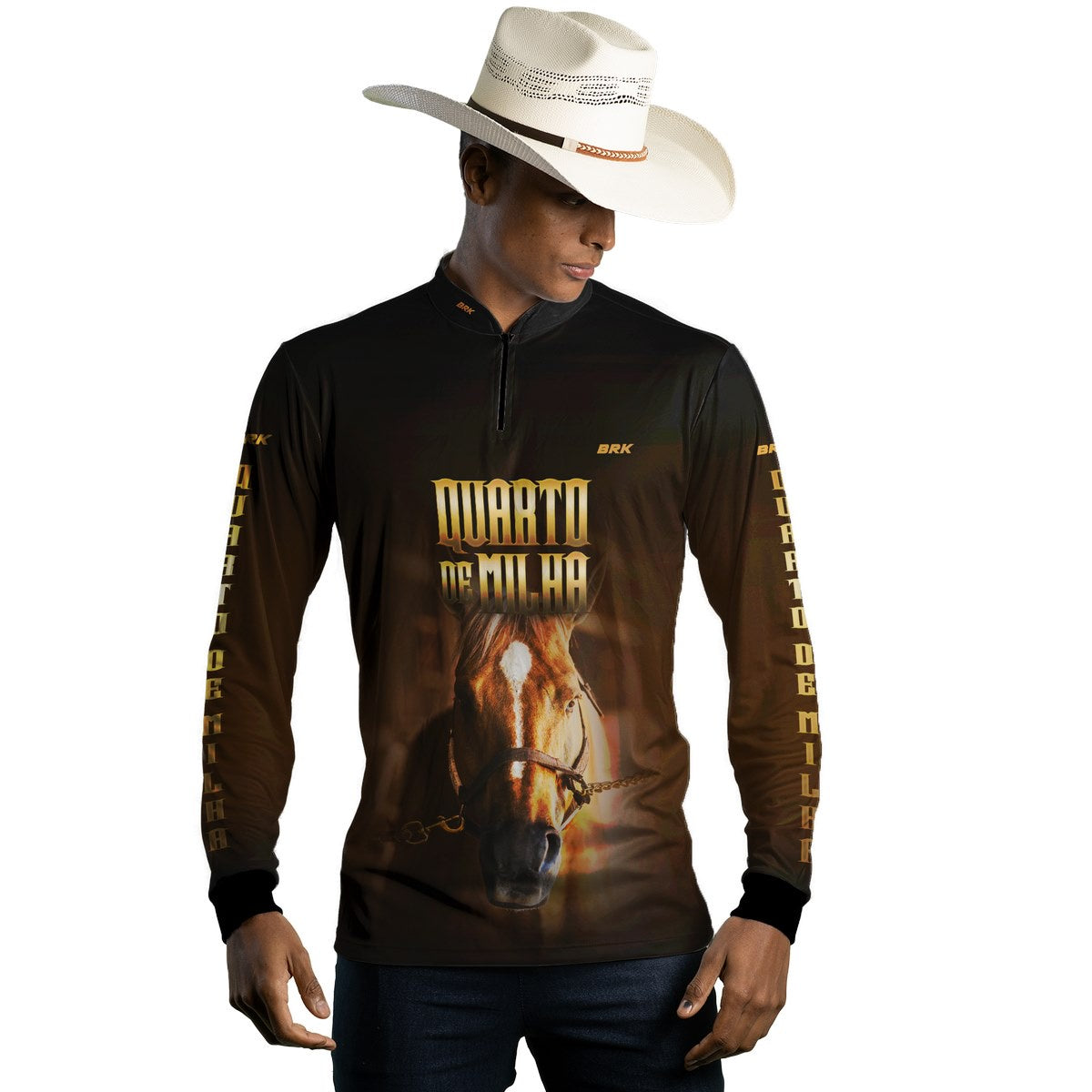 Camisa Agro Brk Rosto Quarto de Milha Proteção Solar UV50+ - BRK AGRO