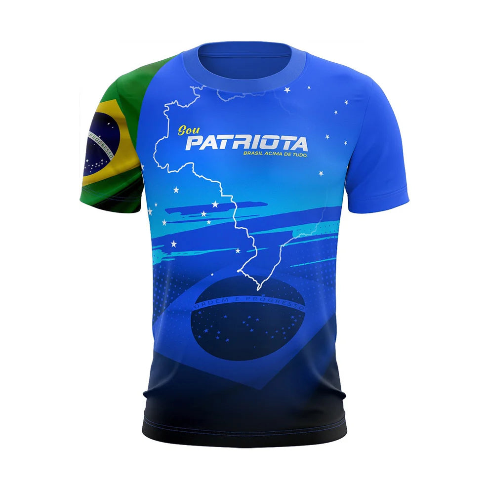 Camiseta Agro Feminina Brk Patriota Azul com Proteção Solar UV50+ - Brk Agro