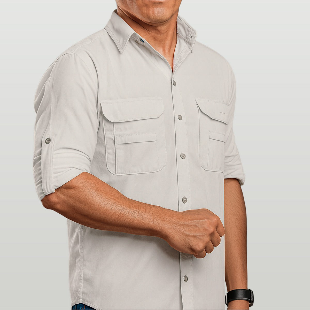 Camisa Work Agro Brk Areia com Proteção Solar UV50+ - Brk Agro