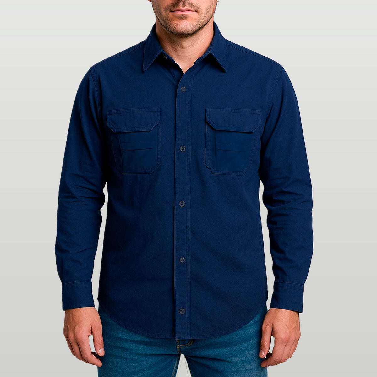 Camisa Work Agro Brk Azul com Proteção Solar UV50+ - Brk Agro
