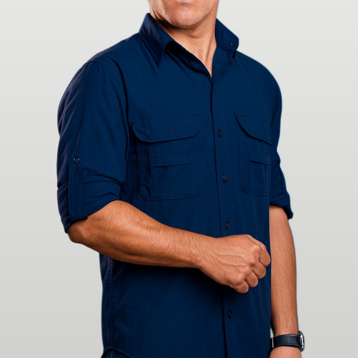 Camisa Work Agro Brk Azul com Proteção Solar UV50+ - Brk Agro