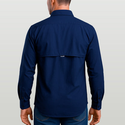 Camisa Work Agro Brk Azul com Proteção Solar UV50+ - Brk Agro
