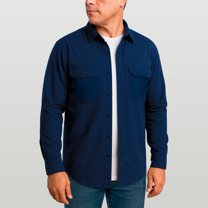 Camisa Work Agro Brk Azul com Proteção Solar UV50+ - Brk Agro
