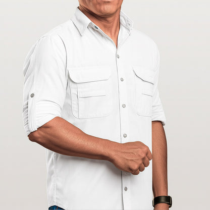Camisa Work Agro Brk Branca com Proteção Solar UV50+ - Brk Agro