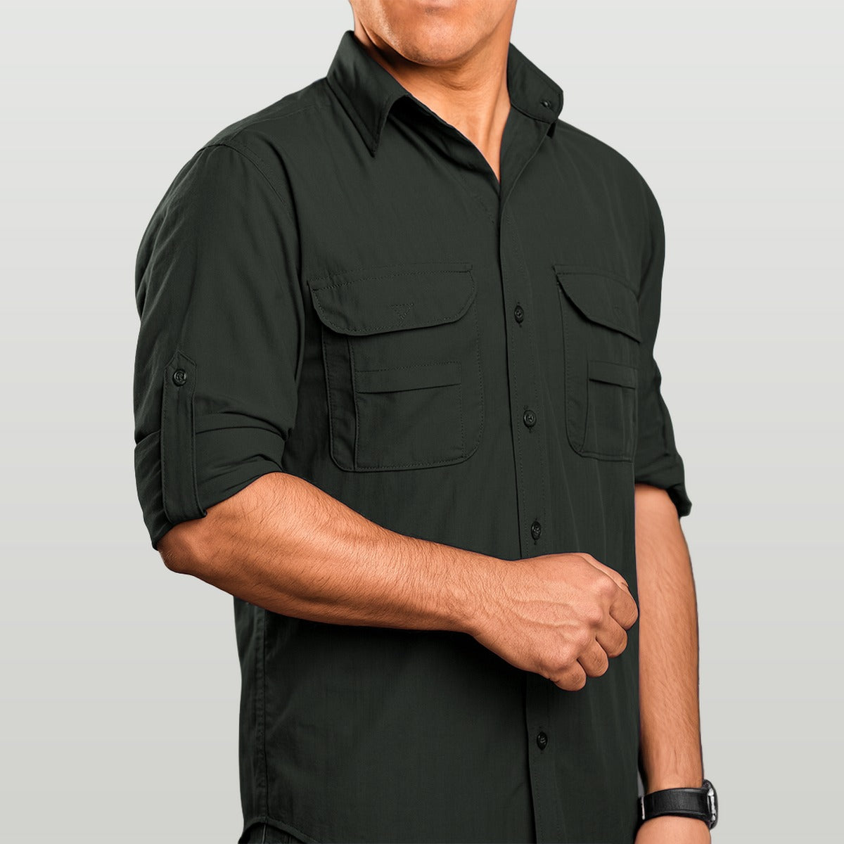 Camisa Work Agro Brk Chumbo com Proteção Solar UV50+ - Brk Agro