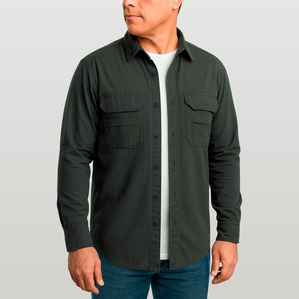 Camisa Work Agro Brk Chumbo com Proteção Solar UV50+ - Brk Agro