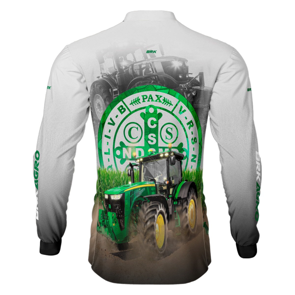 Camisa Agro Brk Trator São Bento Branca com UV50+ - BRK AGRO