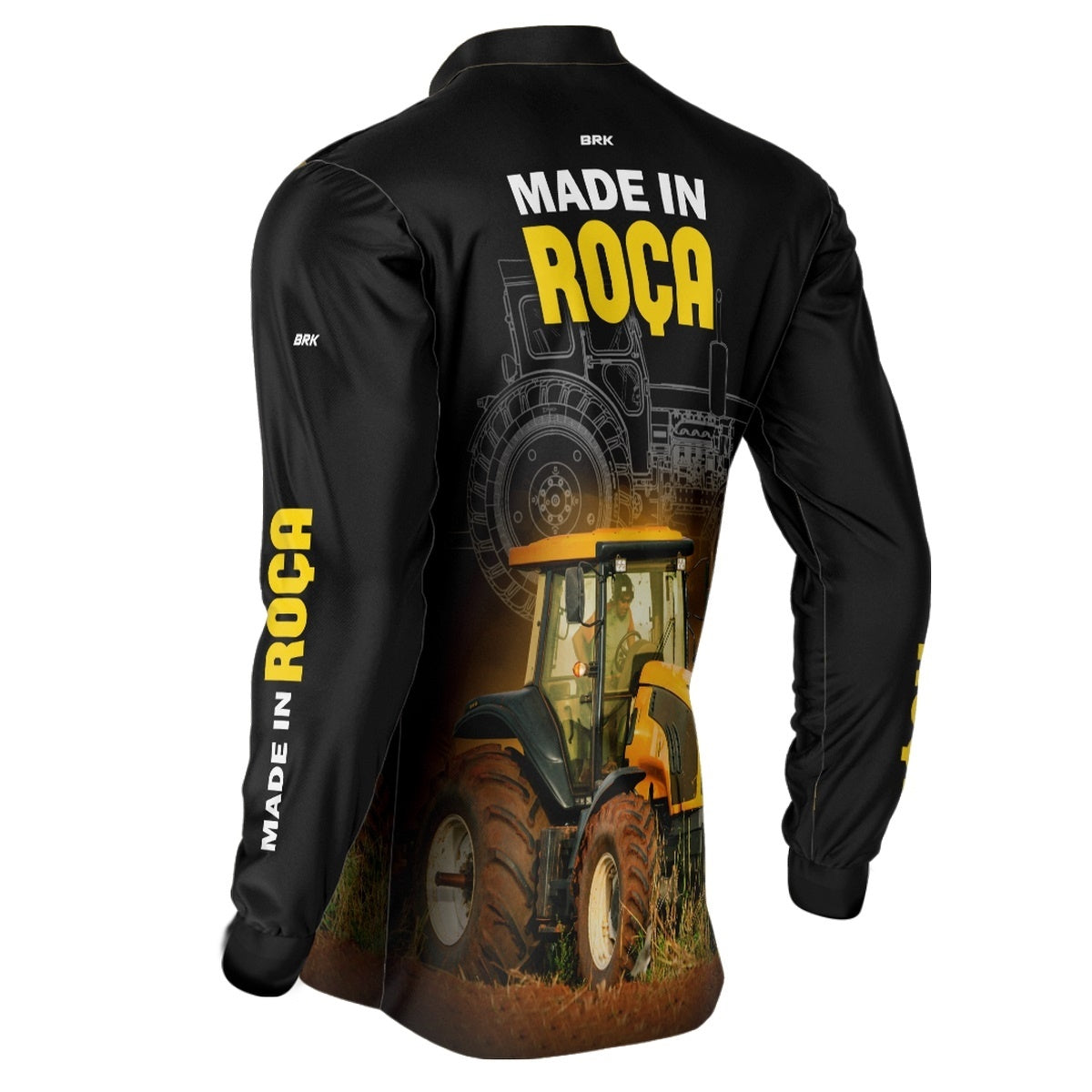 Camisa Agro Brk Made in Roça Trator Amarelo com Proteção Solar UV50+ - BRK AGRO