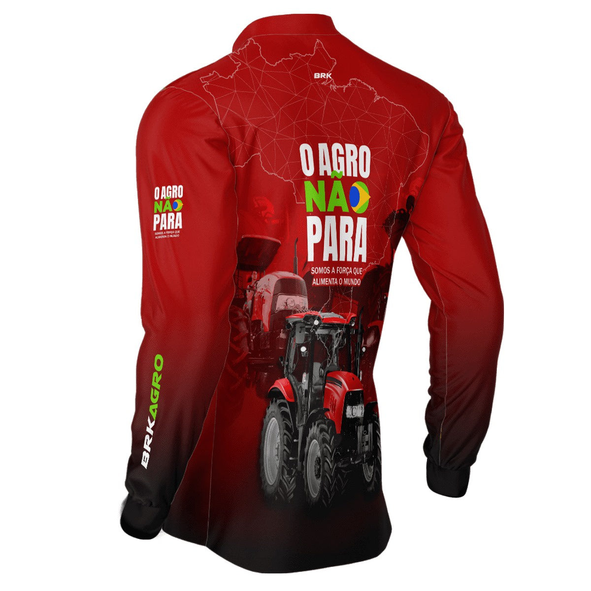 Camisa Agro Brk O Agro Não Para Vermelha com UV50+ - BRK AGRO