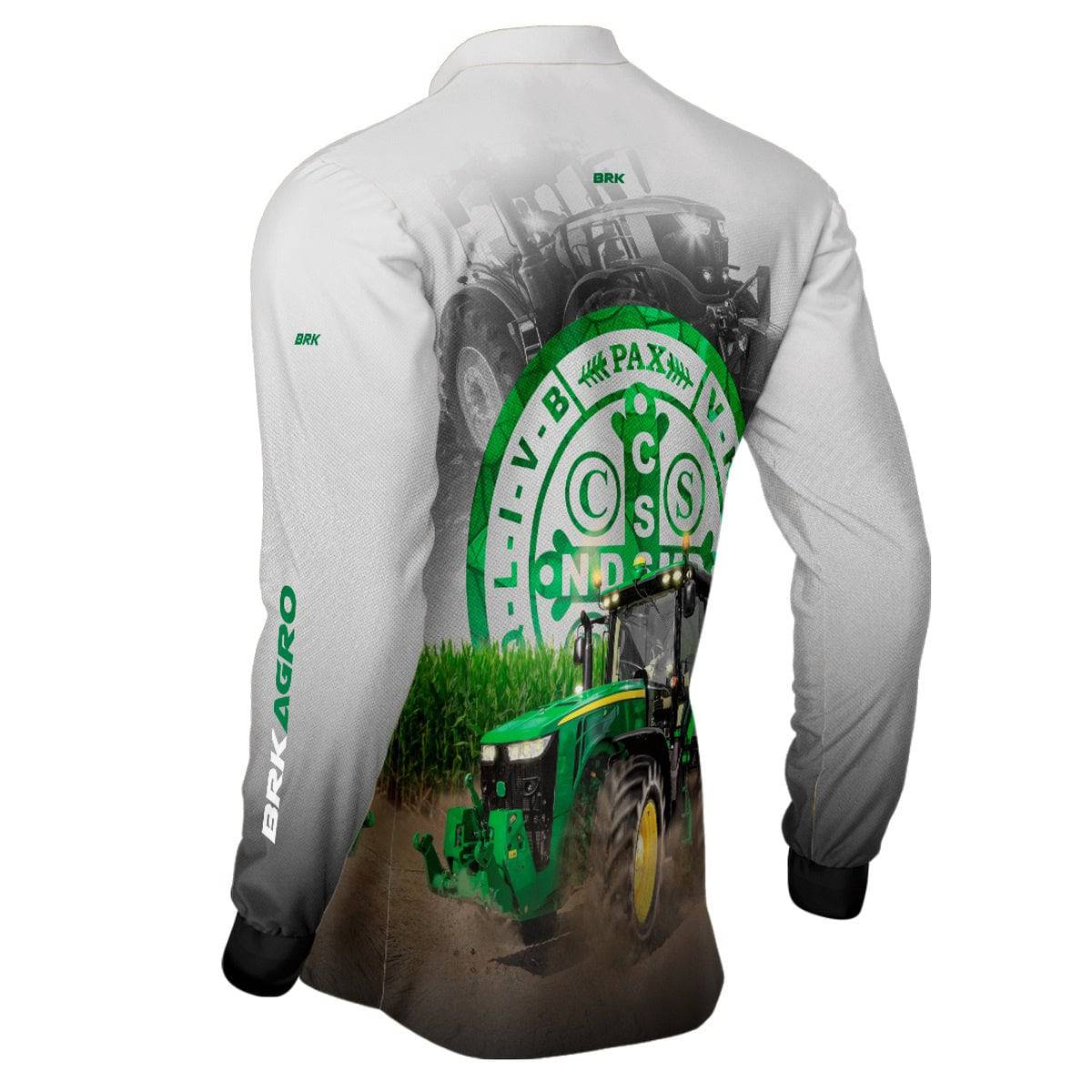 Camisa Agro Brk Trator São Bento Branca com UV50+ - BRK AGRO
