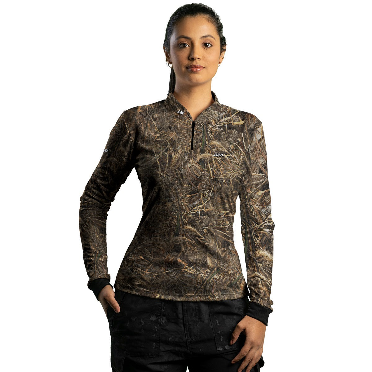 Camisa Feminina Agro Brk Camuflado Real Tree com Proteção com Proteção Solar UV50+ - Brk Agro