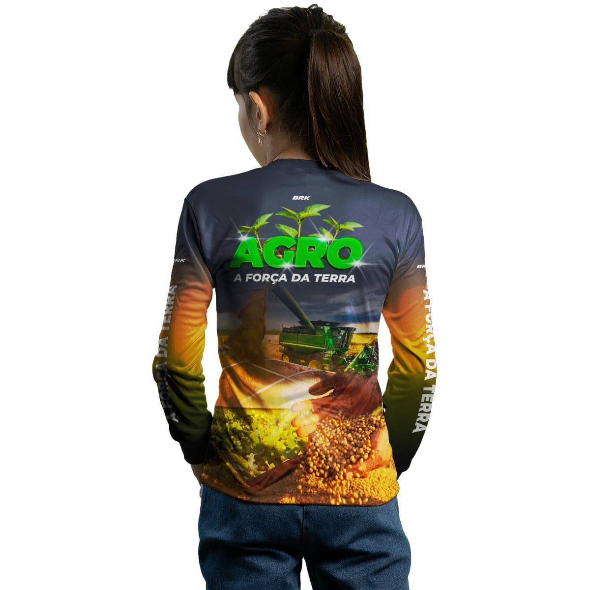 Camisa Infantil Agro Brk Plantação de Soja com UV50+ - Brk Agro