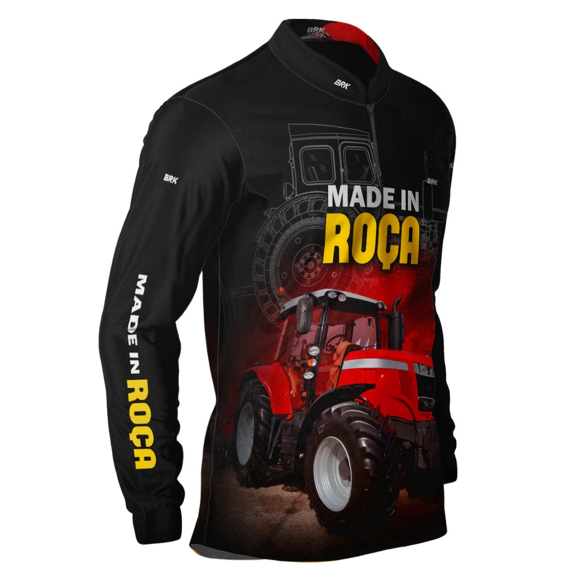 Camisa Agro Brk Made in Roça Trator Vermelho com Proteção Solar UV50+ - Brk Agro
