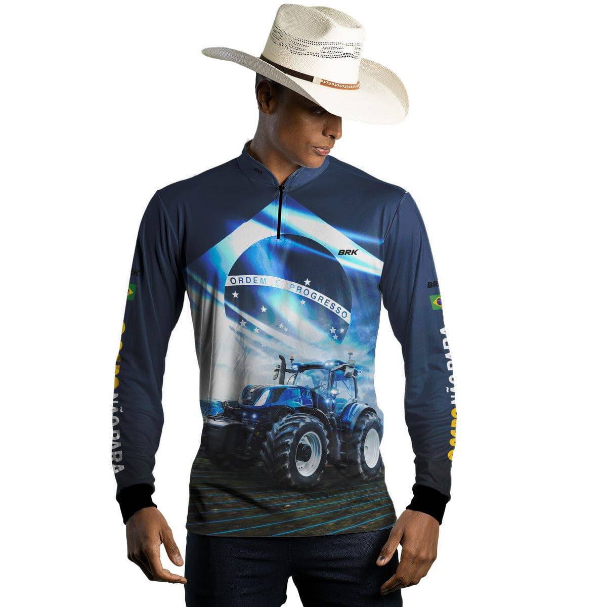 Camisa Agro Brk O Agro não Para Azul 02 com Proteção Solar UV50+ - BRK AGRO