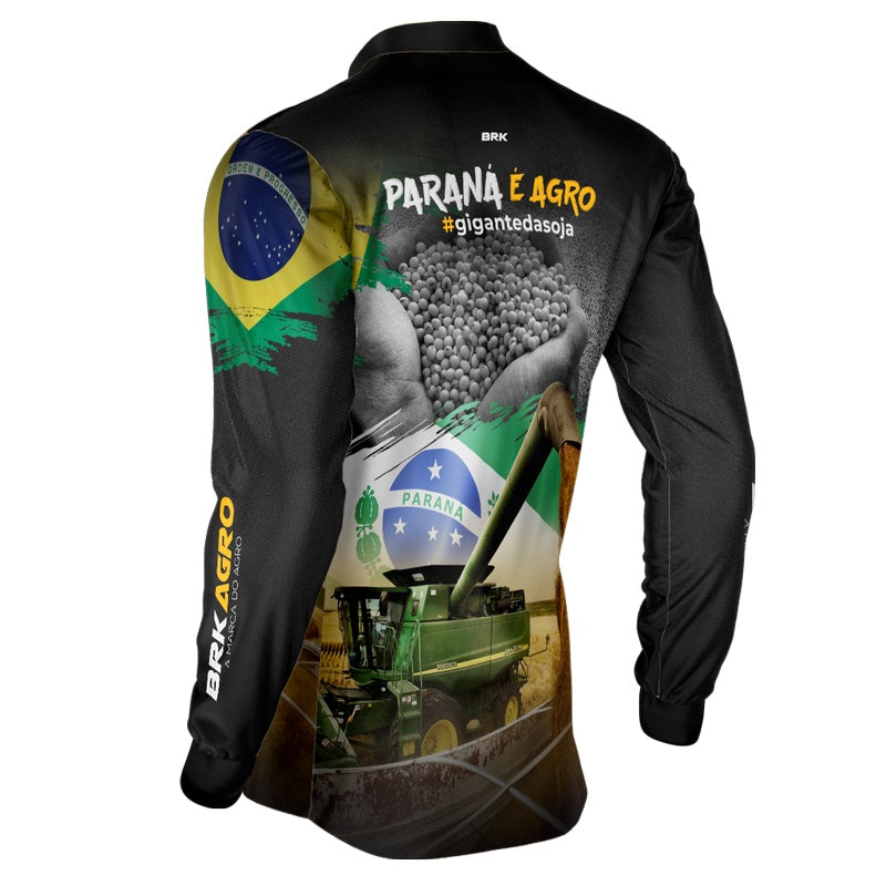 Camisa Agro Brk Paraná é Agro Soja com Proteção Solar UV50+ - Brk Agro