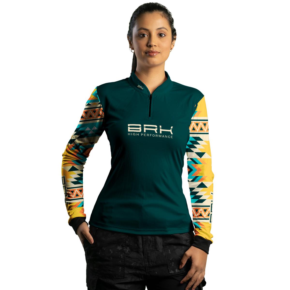 Camisa Agro Brk Feminina Geométrica com Proteção Solar UV50+ - Brk Agro