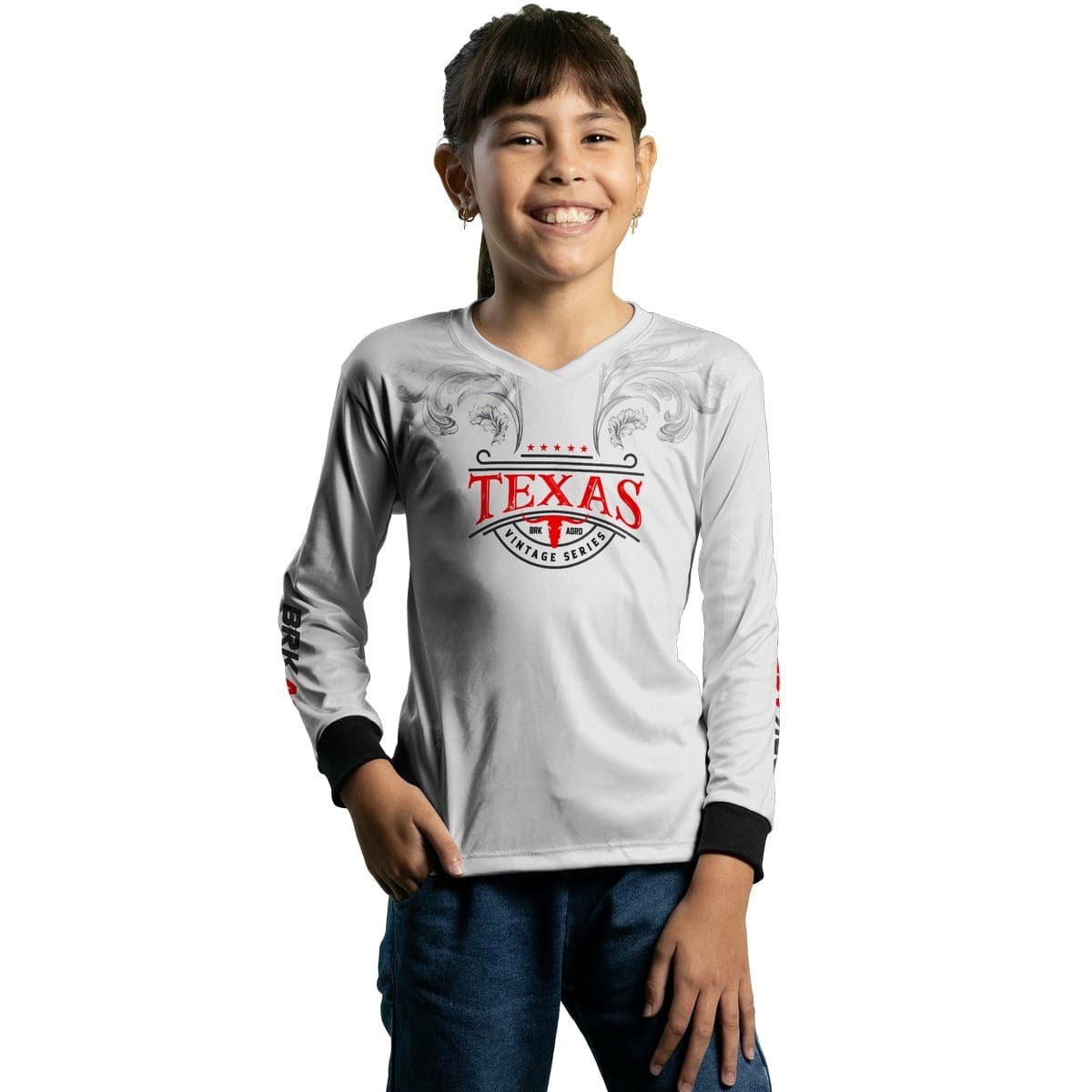 Camisa Agro Brk Feminina Texas Vintage Branca com Proteção com Proteção Solar UV50+ - BRK AGRO