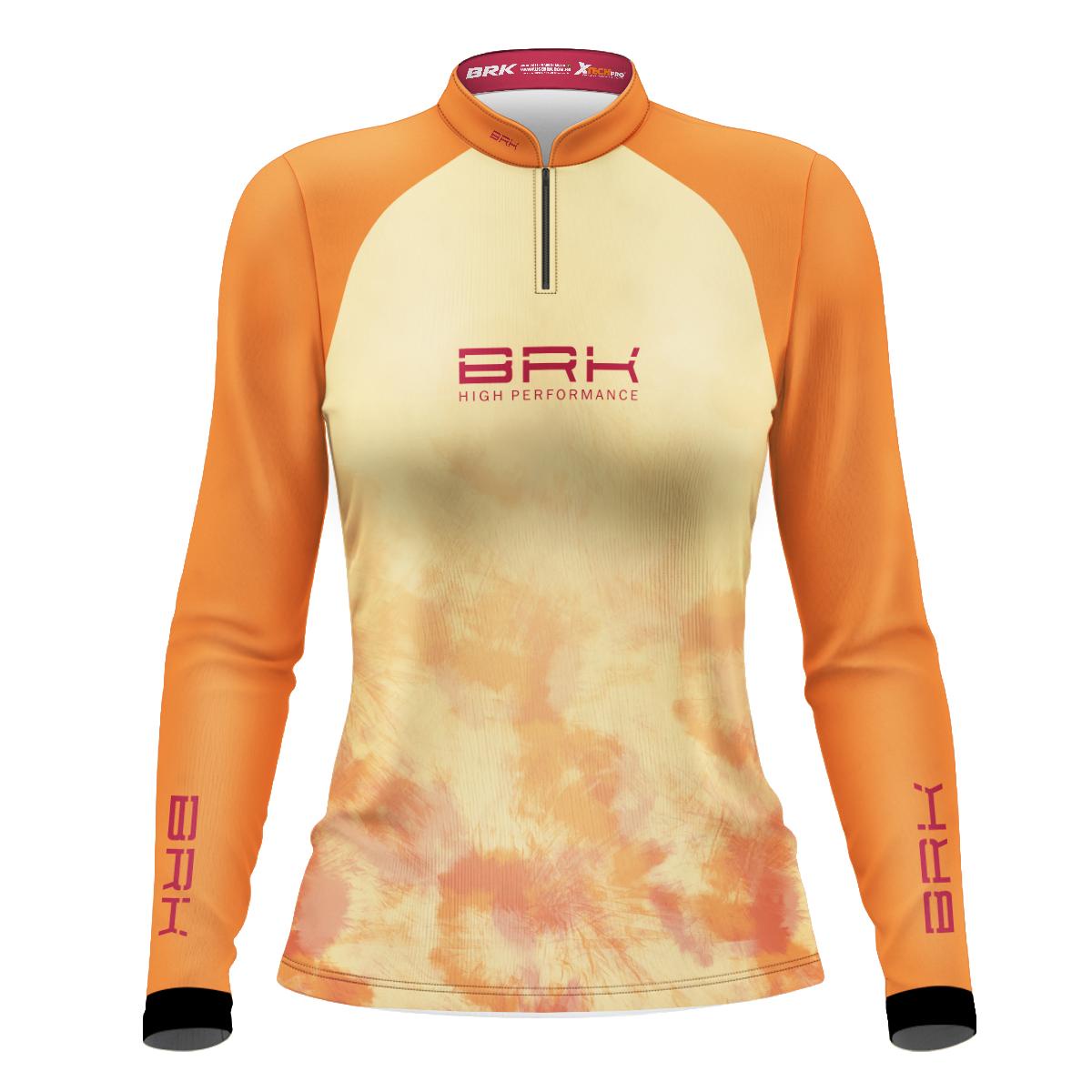 Camisa Agro Brk Feminina Tie Dye Laranja com Proteção Solar UV50+ - Brk Agro
