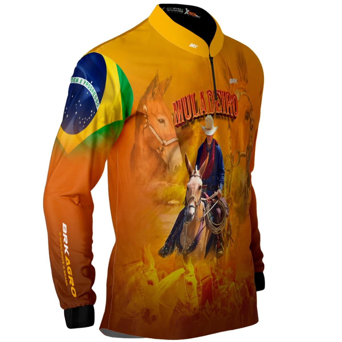 Camisa Agro Brk Muladeiro Amarela com Proteção Solar UV50+