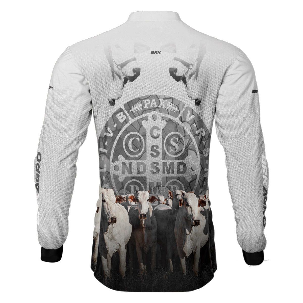 Camisa Agro Brk Pecuária Branca São Bento com UV50+ - Brk Agro