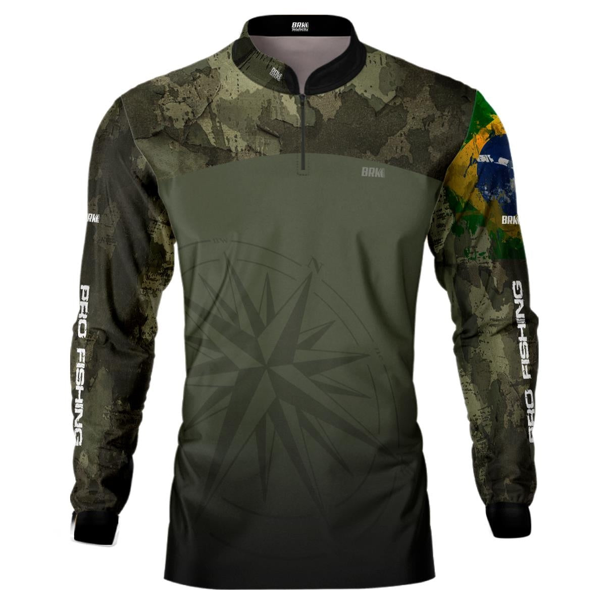 Camisa Agro Brk Bussola Brasil Camuflada com Proteção Solar UV50+ - Brk Agro