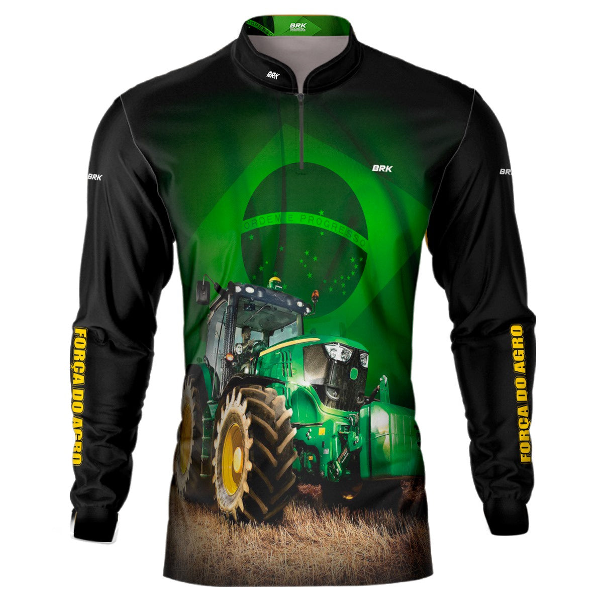 Camisa Agro Brk Trator Verde Brasil com Proteção UV50+ - Brk Agro