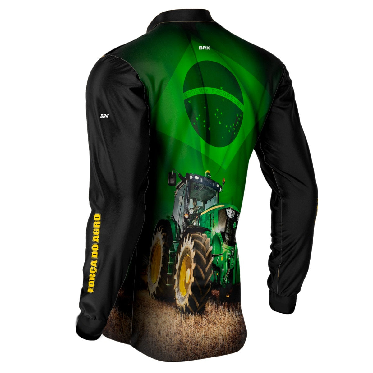 Camisa Agro Brk Trator Verde Brasil com Proteção UV50+ - Brk Agro