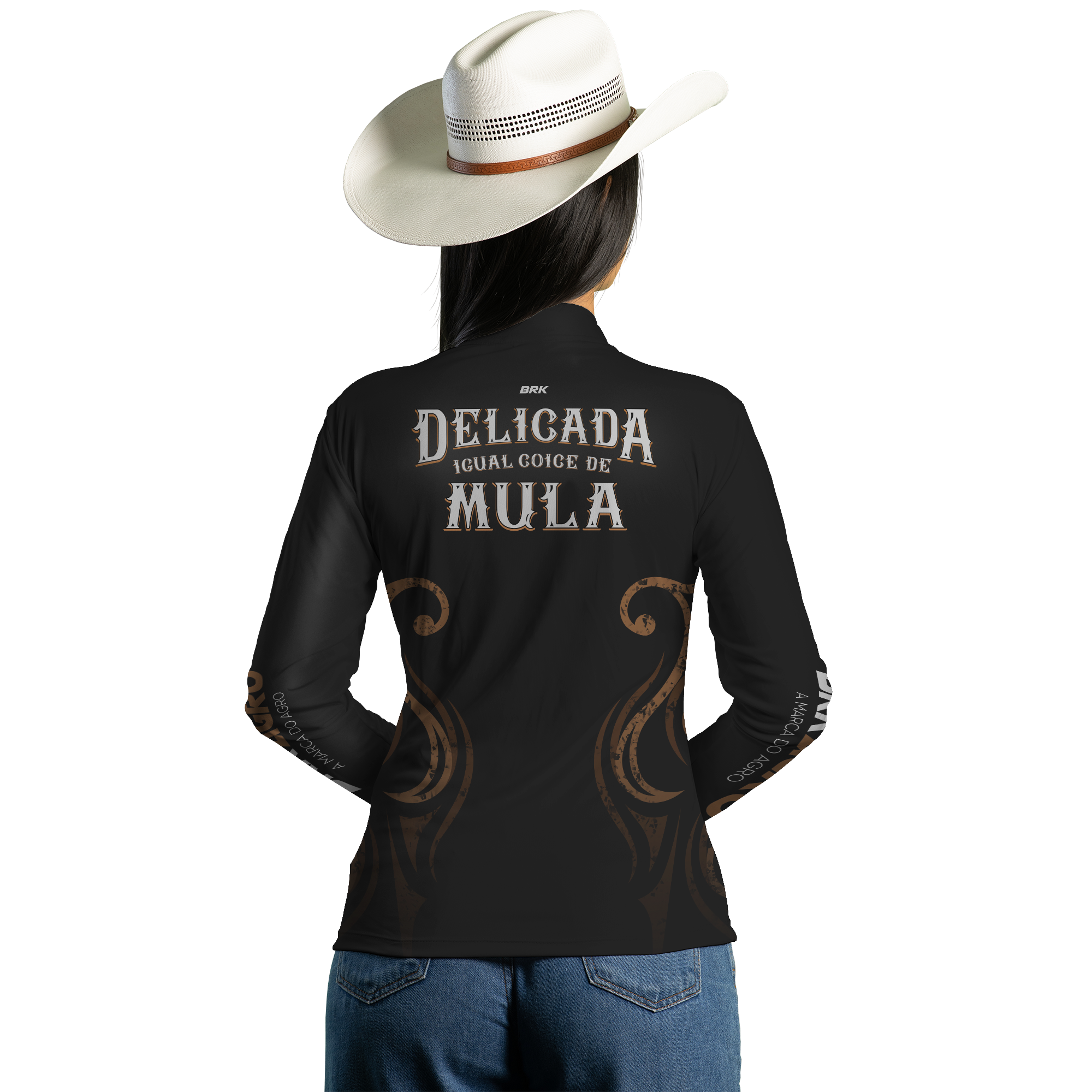 Camisa Agro Brk Feminina Delicada Igual Coice de Mula com UV50+ - BRK AGRO