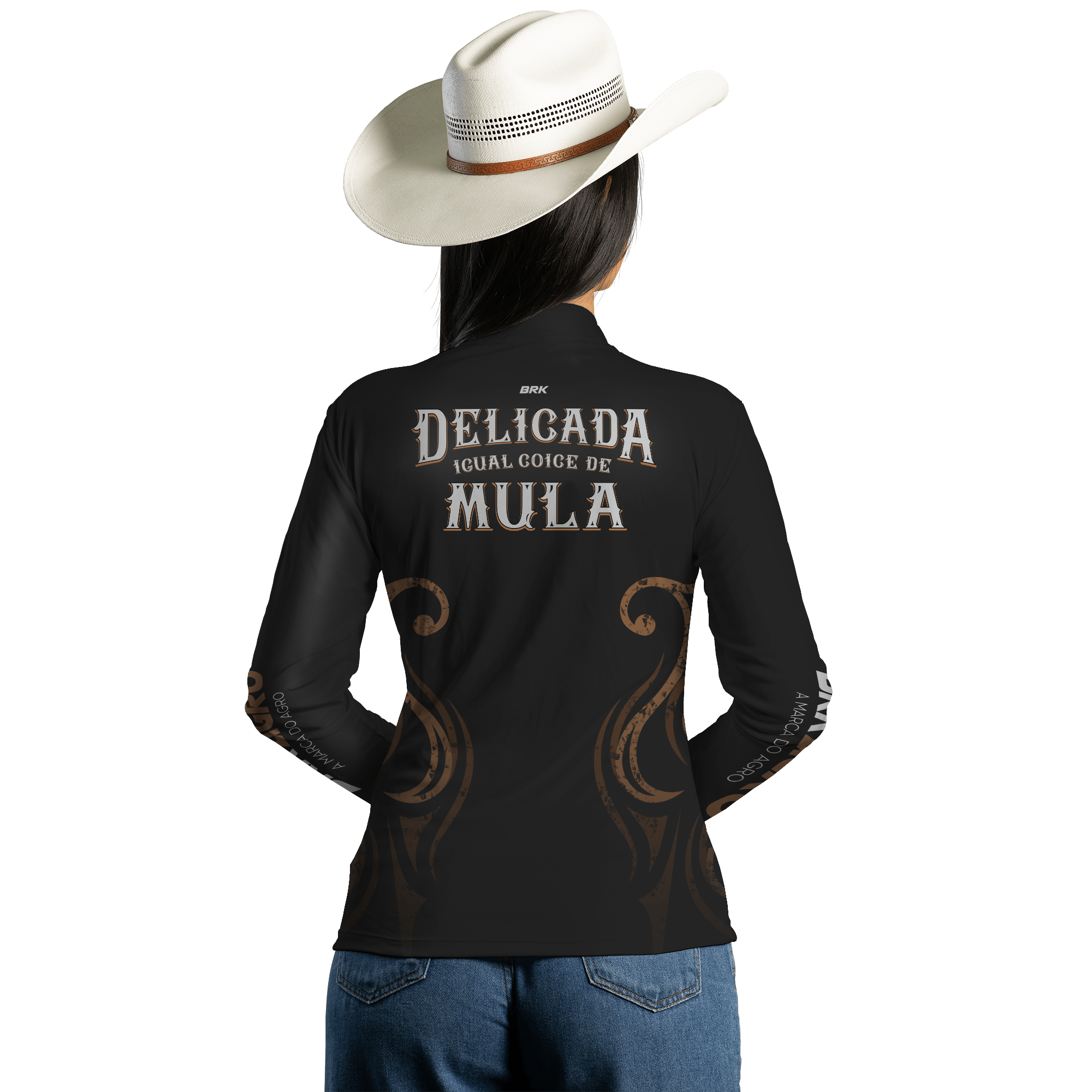 Camisa Agro Brk Feminina Delicada Igual Coice de Mula com UV50+ - BRK AGRO