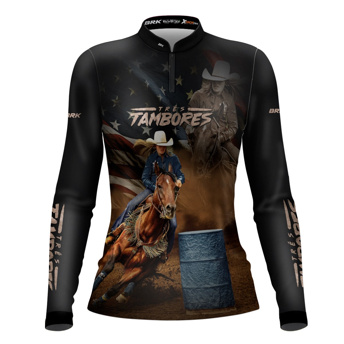 Camisa Agro Brk Três Tambores c/ Escrita Rosa Claro com UV50+ - BRK AGRO