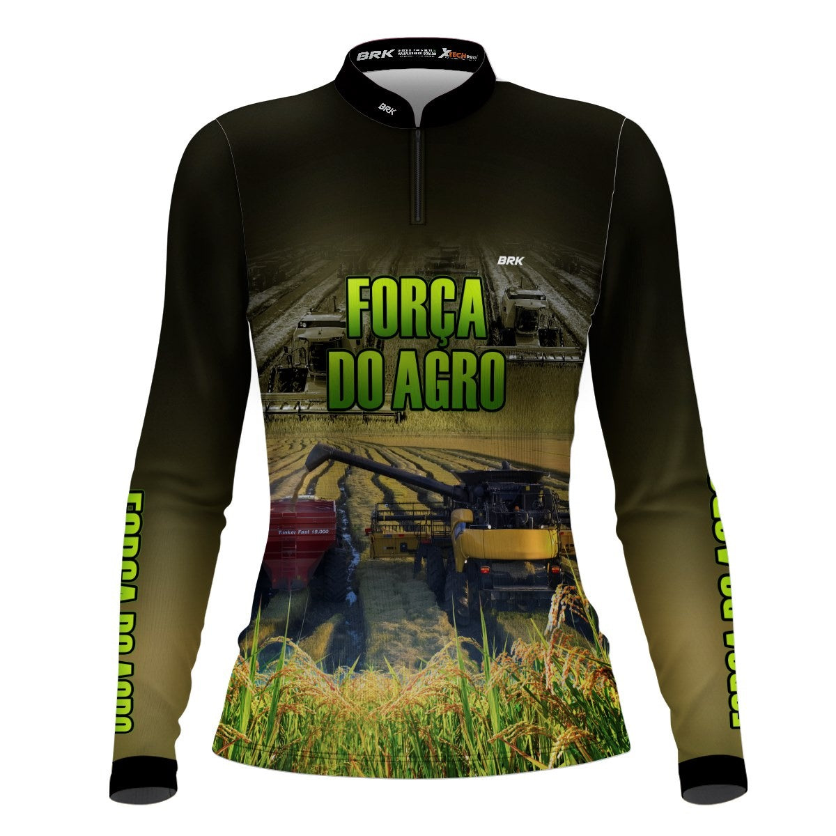 Camisa Agro Brk A Força do Agro Produtor de Arroz com Proteção Solar UV50+ - Brk Agro