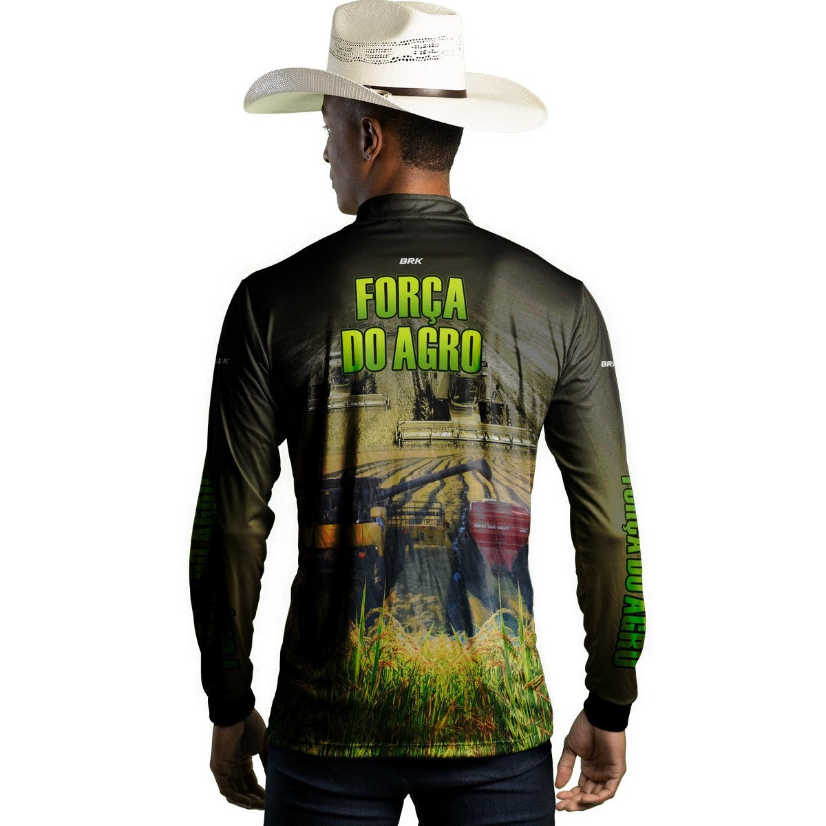 Camisa Agro Brk A Força do Agro Produtor de Arroz com Proteção Solar UV50+ - Brk Agro
