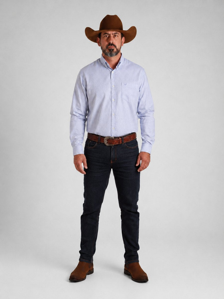 Camisa Xadrez Classic Azul Lavanda - Manga Longa - Brk Agro