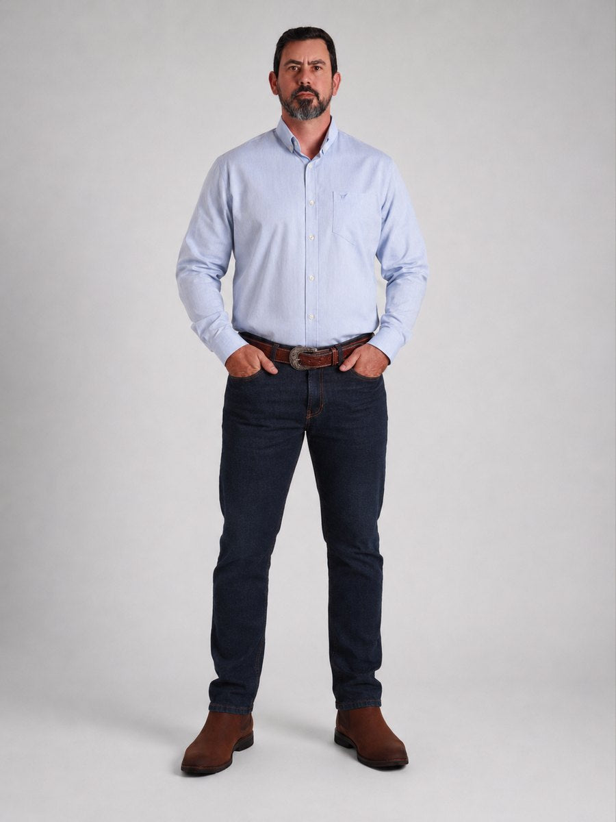 Camisa Xadrez Classic Azul Lavanda - Manga Longa - Brk Agro