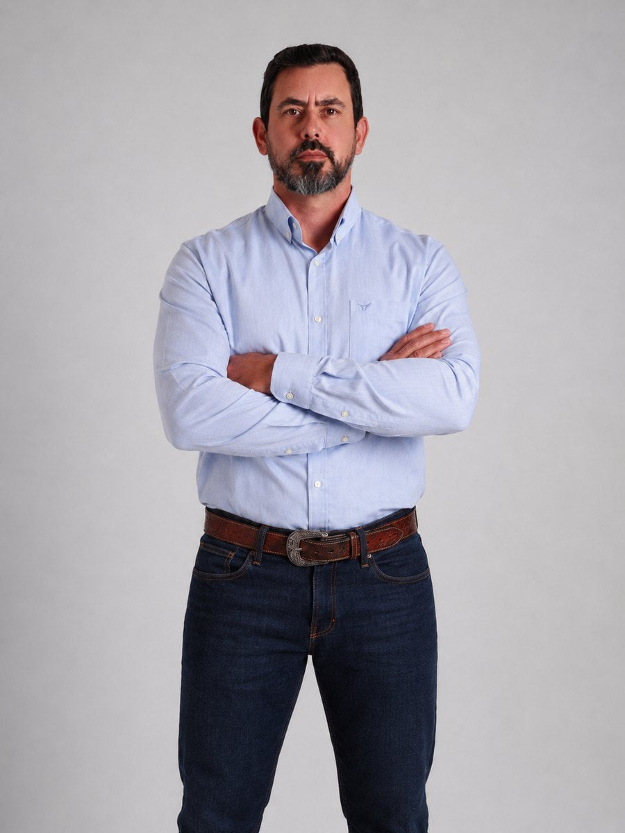 Camisa Xadrez Classic Azul Lavanda - Manga Longa - Brk Agro