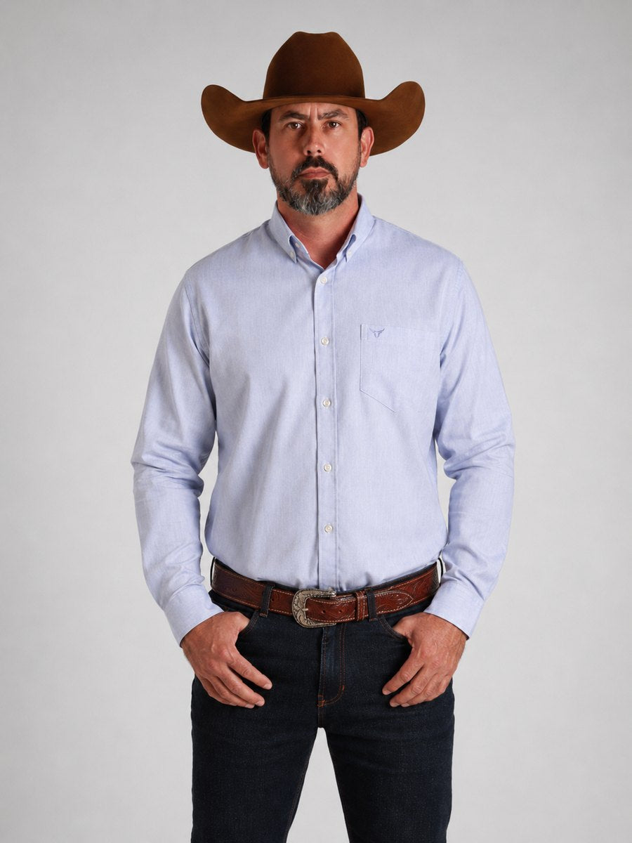 Camisa Xadrez Classic Azul Lavanda - Manga Longa - Brk Agro
