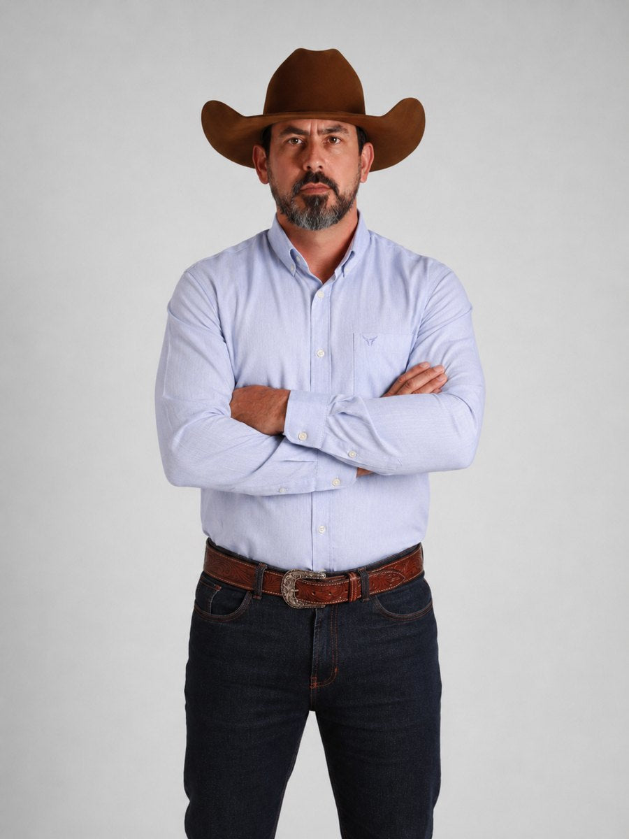 Camisa Xadrez Classic Azul Lavanda - Manga Longa - Brk Agro