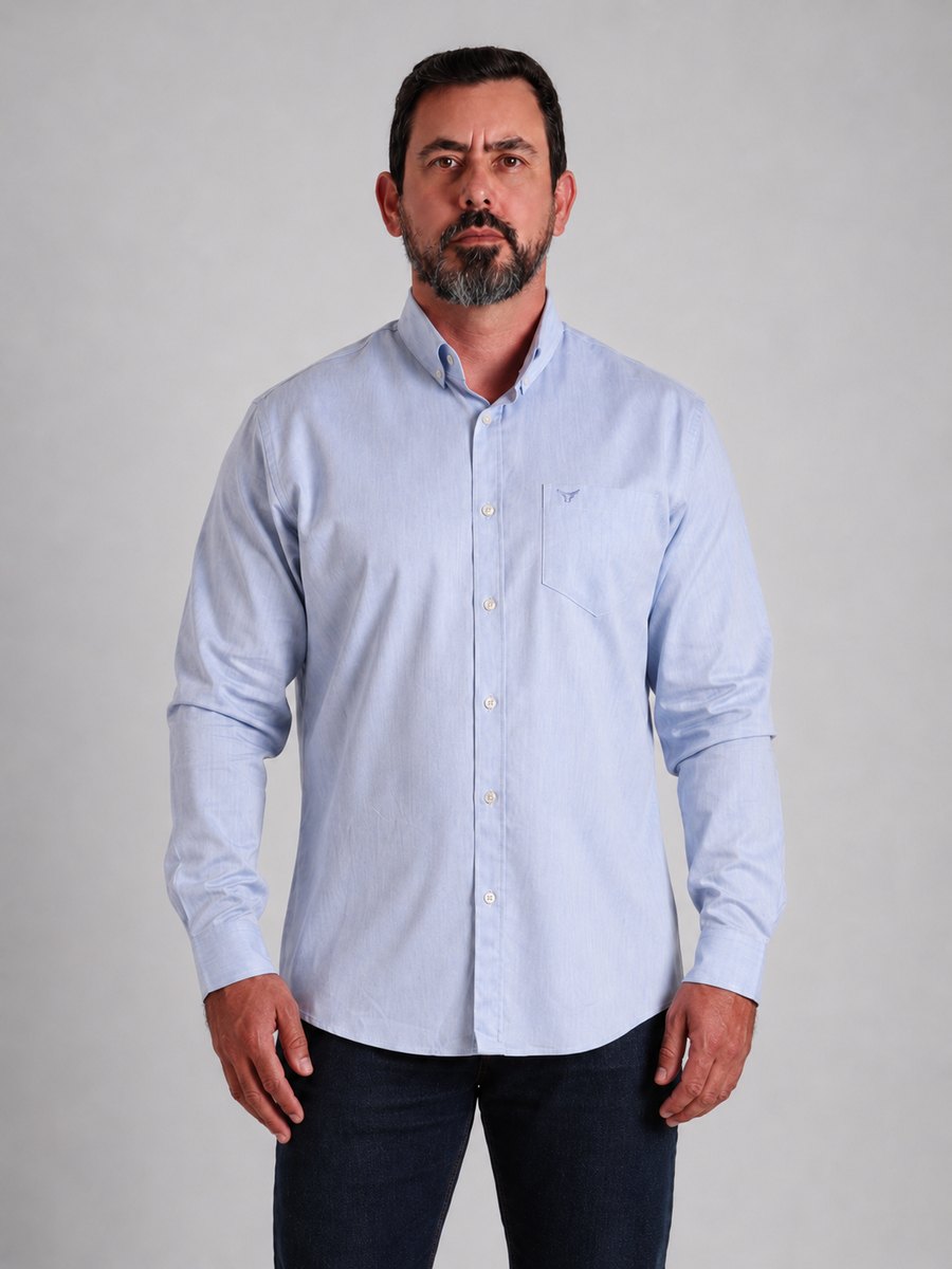Camisa Xadrez Classic Azul Lavanda - Manga Longa - Brk Agro
