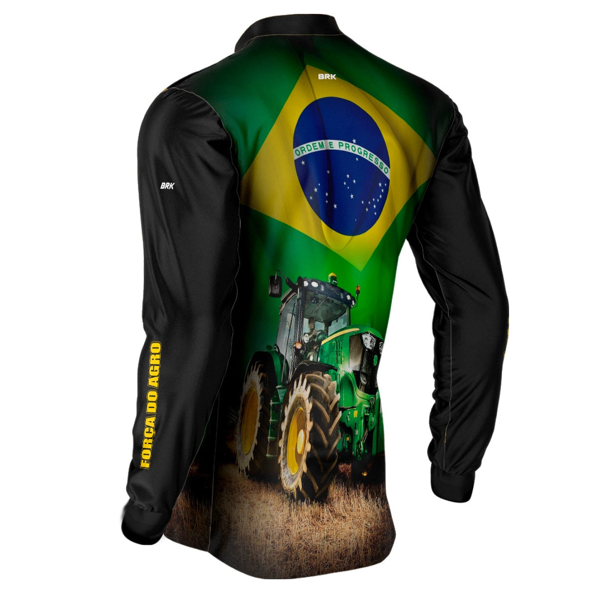 Camisa Agro Brk Trator Verde Brasil Com Proteção Solar UV50+ Envio Imediato - Brk Agro