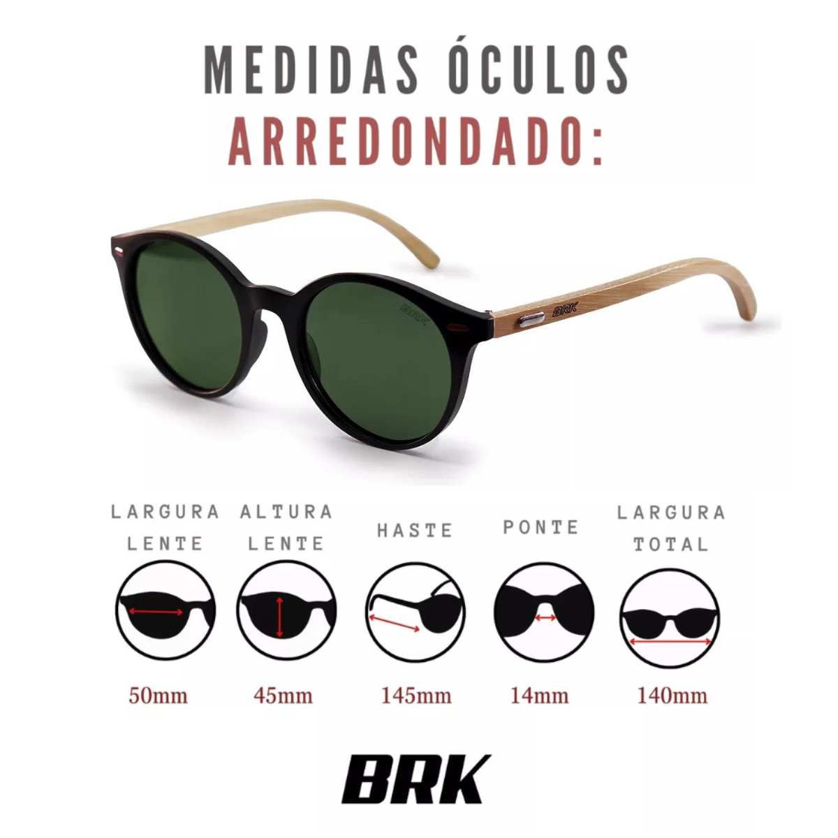Óculos de Sol Brk Arredondado com Lente Polarizada Verde - Brk Agro